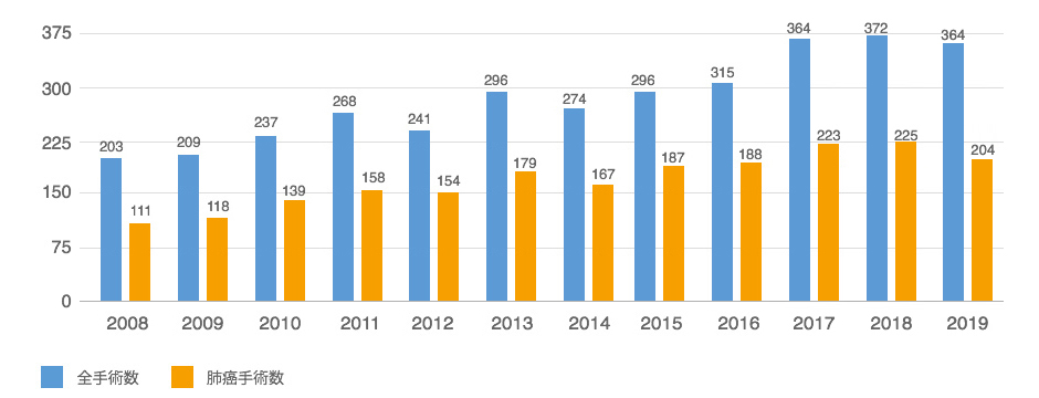 手術数のグラフ 2017年
